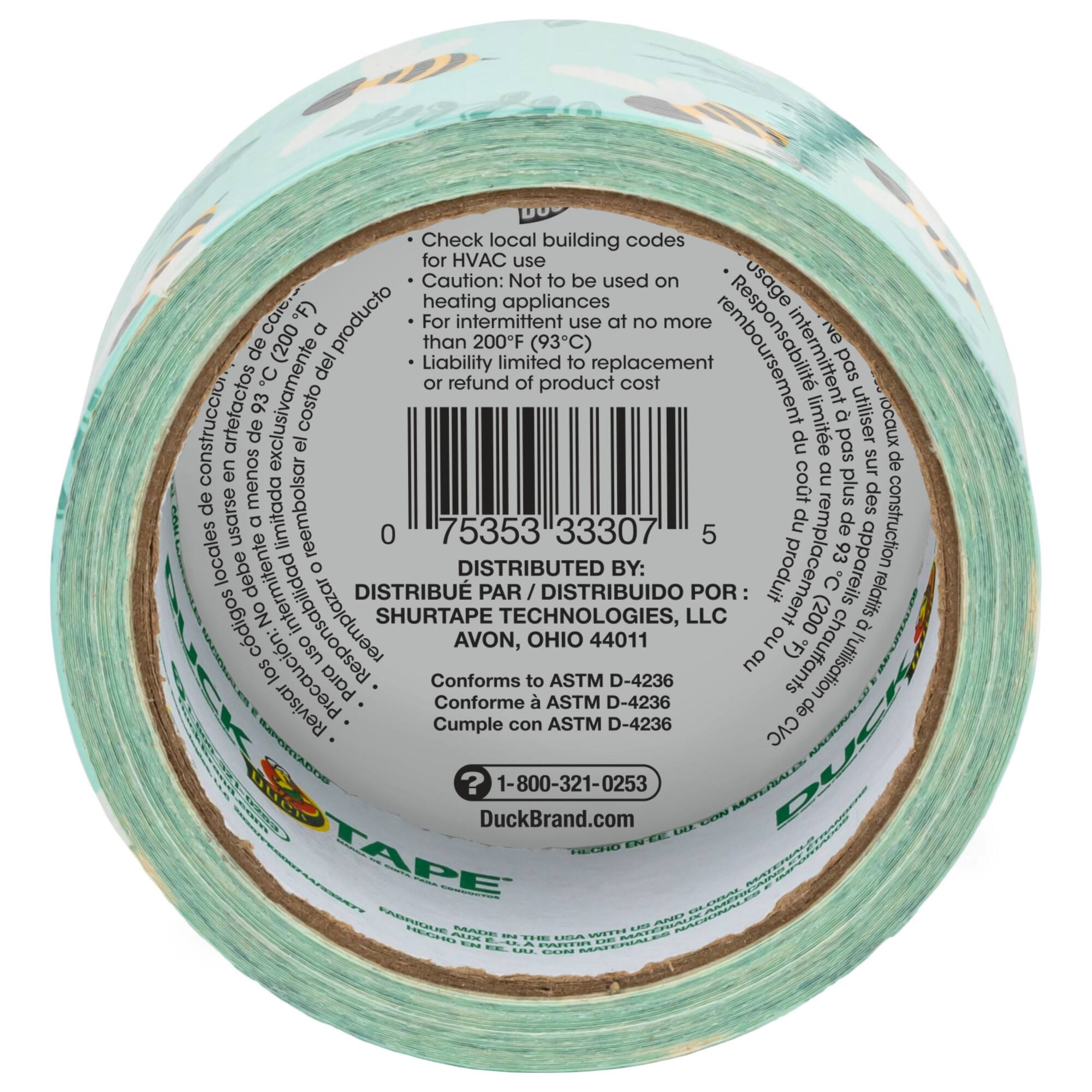 Duck Tape® Blue Botanical Bees Duct Tape